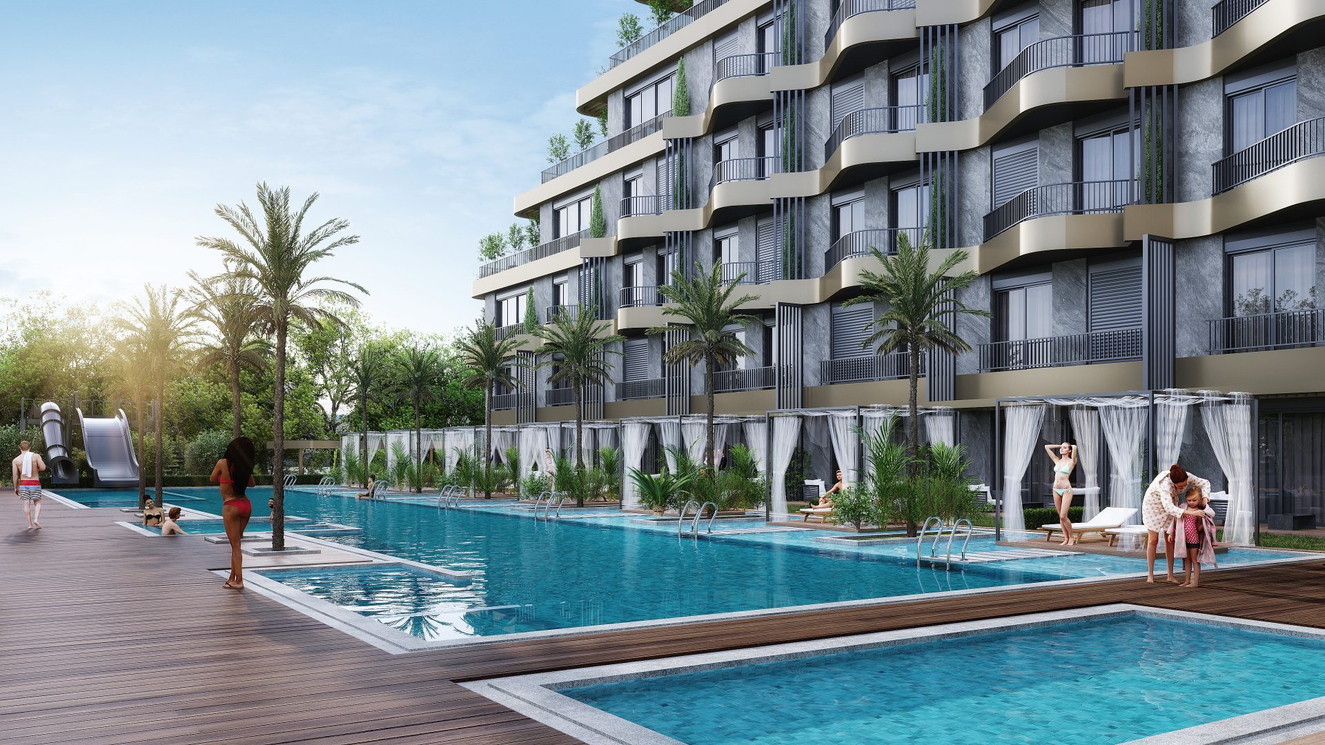 Квартиры на продажу в отеле Concept Residence в Анталии, район отелей Лара, в 750 м от моря
