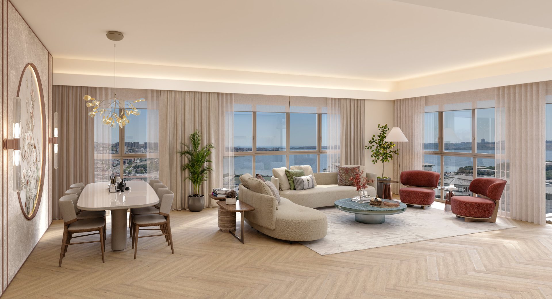 1+1 / 2+1 / 3+1 / 4+1 Flats with Giant Landscape and Large Terrace and Lake View on a 92,000 m² Land
