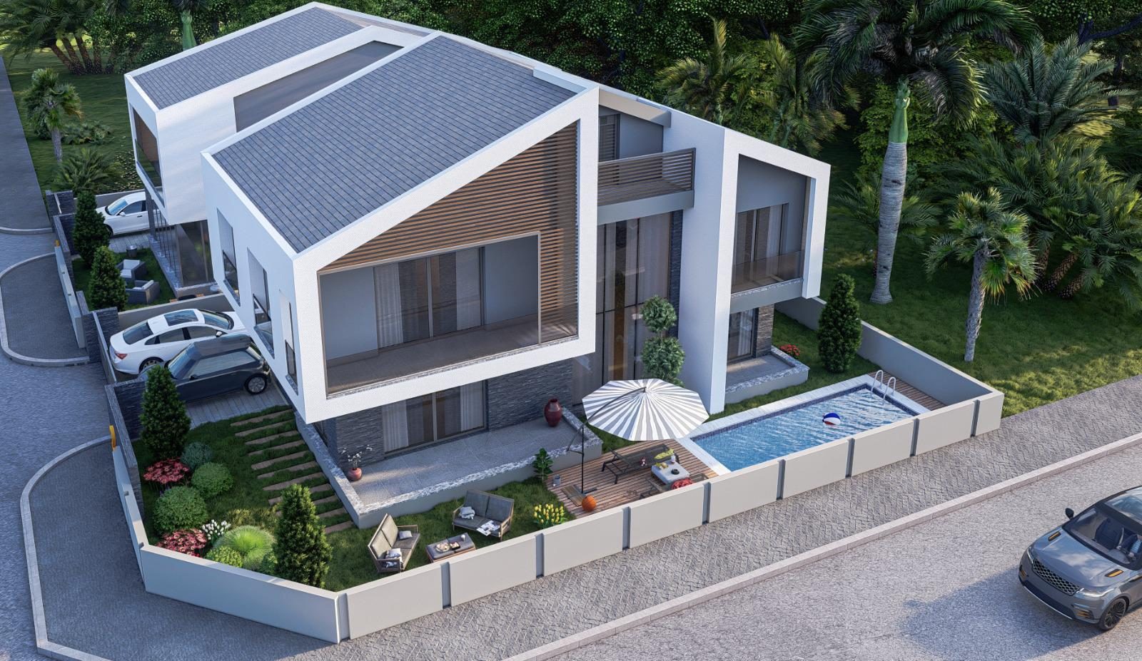 5+1 triplex villa with private pool in Döşemealtı Yeşilbayır, Antalya